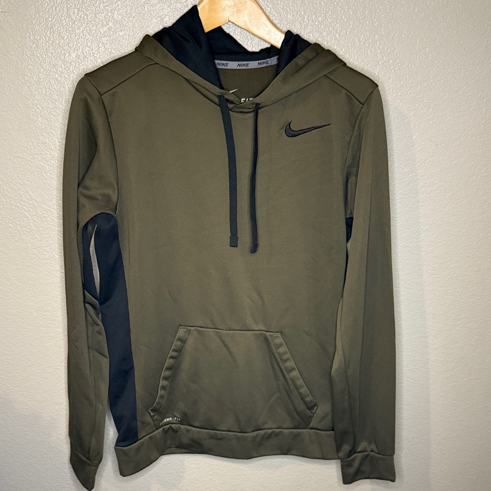Nike Olive Green Hoodie with Black Details